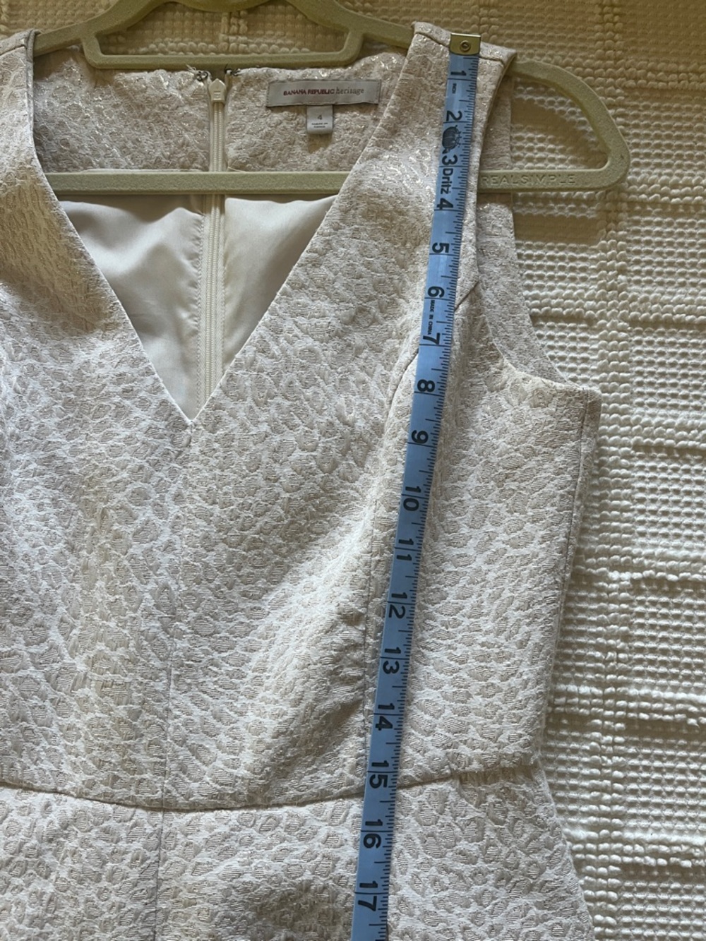 Banana Republic Sleeveless V-Neck Fit & Flare Dress in Light Beige - Picture 10 of 10